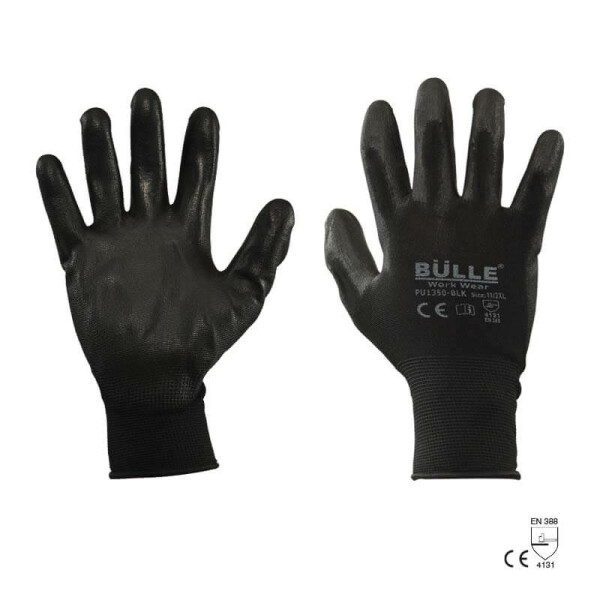 Bulle Polyurethane Working Gloves Black