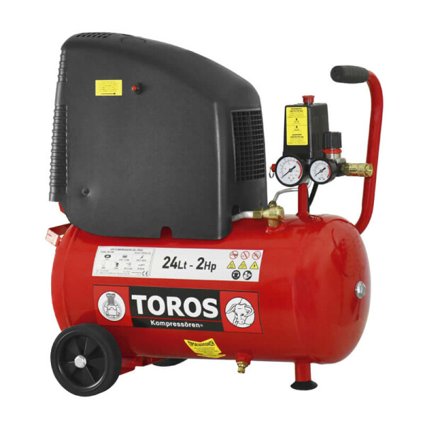 Αεροσυμπιεστής Toros Μονομπλόκ OilFree 2hp 24lt